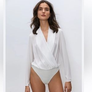 Aritzia Long-sleeve V neck Bodysuit - S
